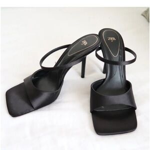 Zara Square Toe Sandal Heels. SIZE 40. Worn once in good condition